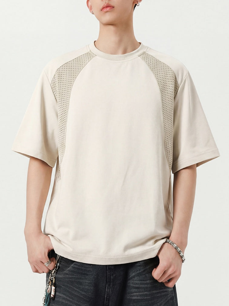 Color-blocked Patchwork Breathable Loose-fit Quick-drying T-shirts