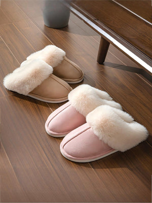 Solid Color Plush Slippers