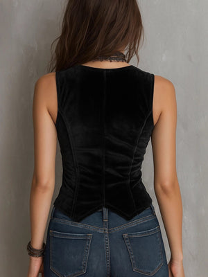 V-neck Slimming Velvet Vest