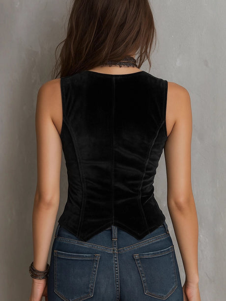 V-neck Slimming Velvet Vest