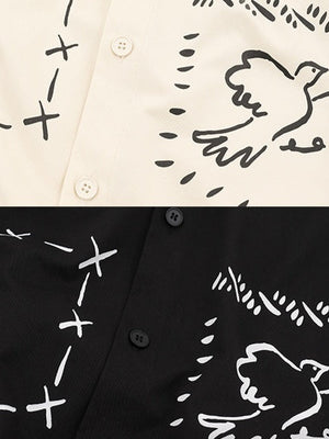 Liber Autumn Men's Printed Cartoon Shirts