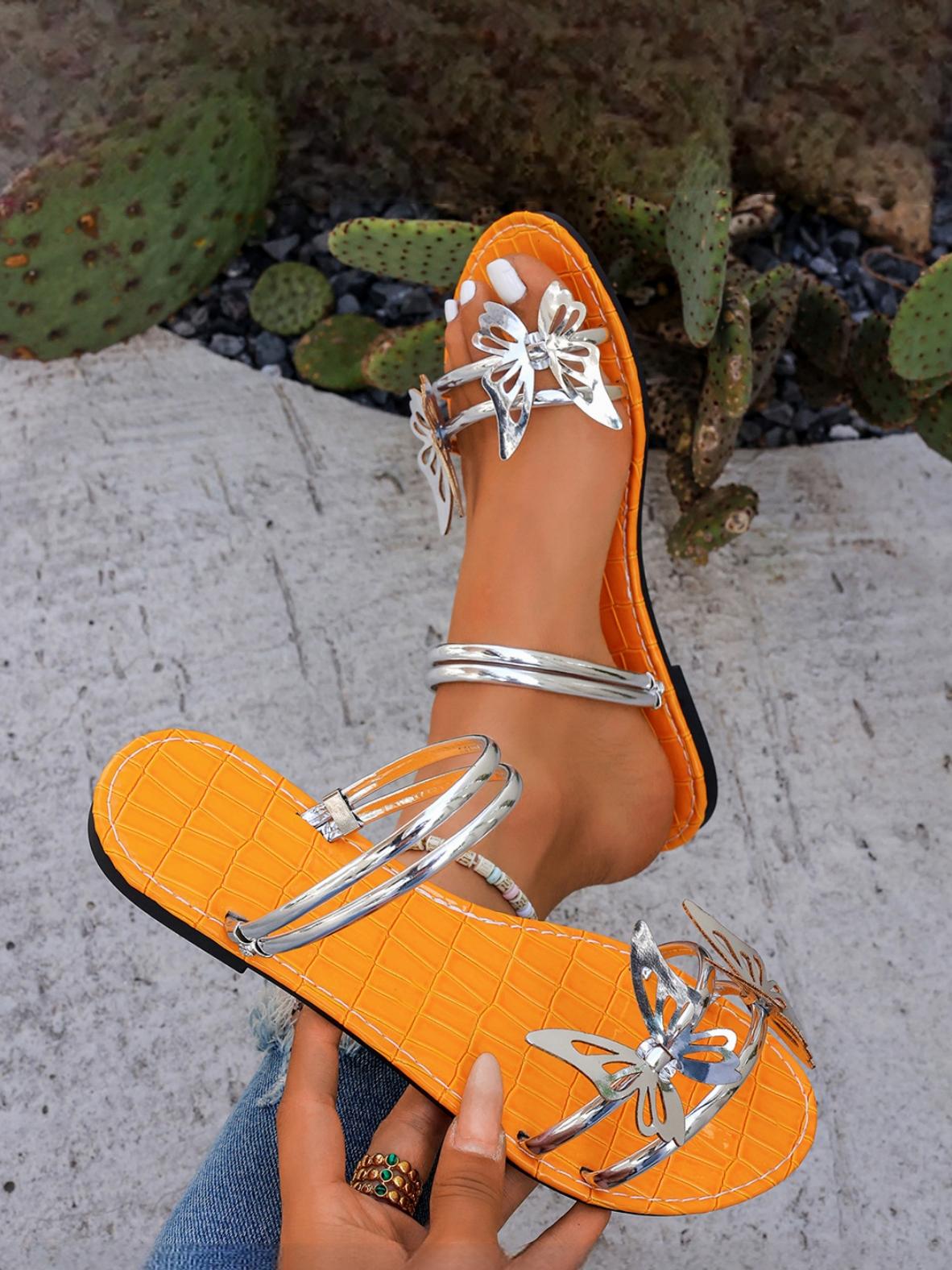 Butterfly Strappy Flat Sandals