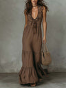 Simple Solid Color Patchwork Dress