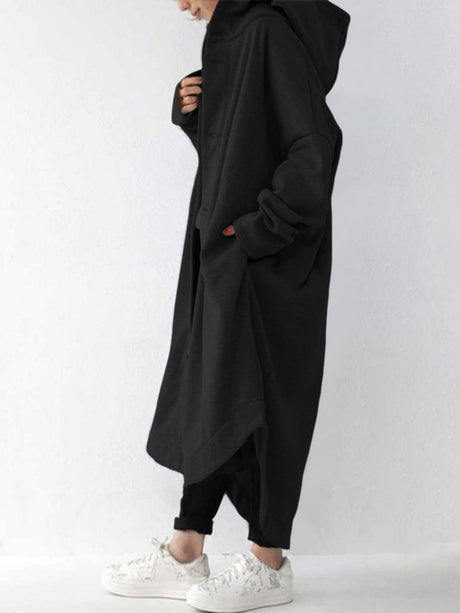 Hooded Single-breasted Loose Mid-length Trench Coats
