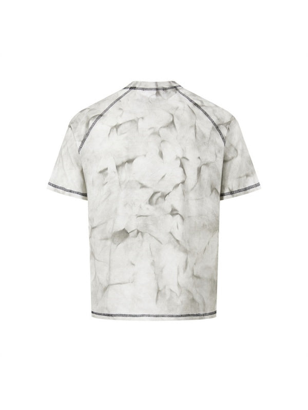 Distressed Portrait Letter Printed T-shirts