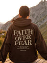 Long Sleeve Leisure Faith Over Fear Print Hoodies