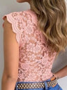 Lace Flowers Perspective V-neck Vest