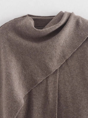 Asymmetrical Short Scarf Shawl Knitted Cardigan Coat