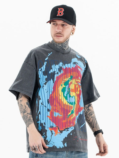 Liber Summer Men's Printed Letter T-shirts