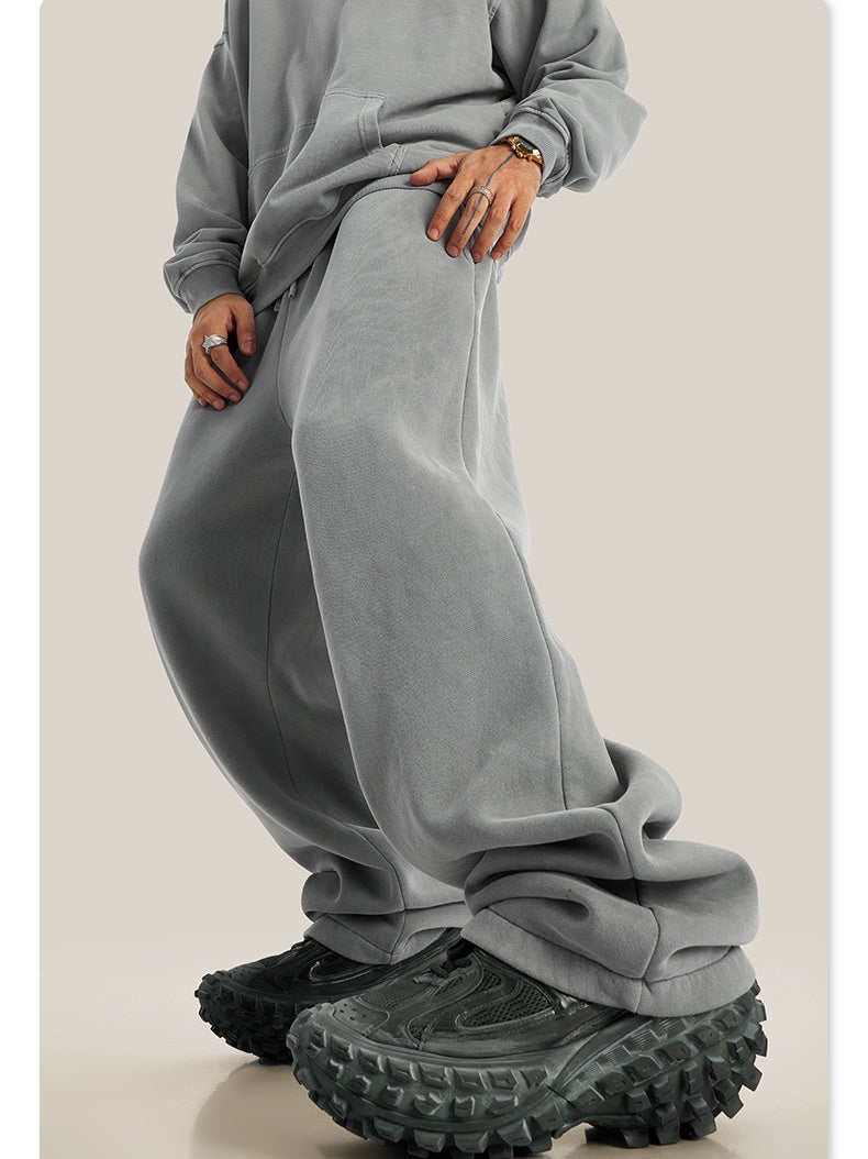 Loose Plush Straight Knitted Sweatpants