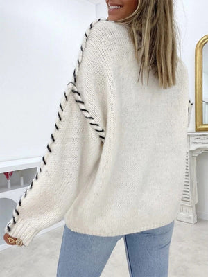 Chain Link 3D Effect Contrasting colors Sweaters