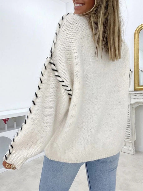 Chain Link 3D Effect Contrasting colors Sweaters