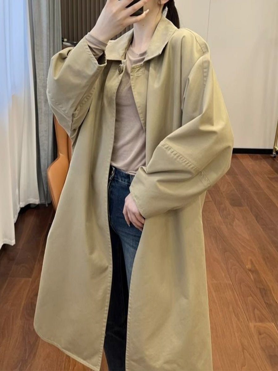 Batwing Sleeves Long Trench Coats