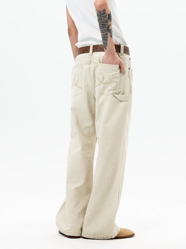 Retro Washed Loose-fit Straight-fit Cleanfit Jeans