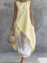 Sleeveless Loose-fitting Long Dress With Pockets