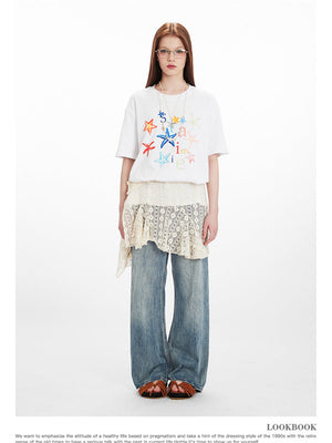 Liber Summer Women's Printed Letter T-shirts