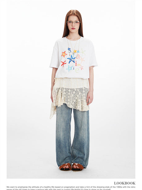 Liber Summer Women's Printed Letter T-shirts