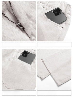 Leinen-Drapier-Anzughose