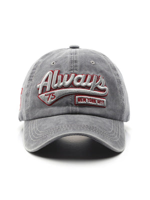 Washed Distressed Letter Embroidery Baseball Caps