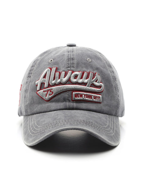 Washed Distressed Letter Embroidery Baseball Caps