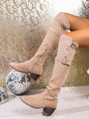 Two-way Suede Women's Knee-high Boots