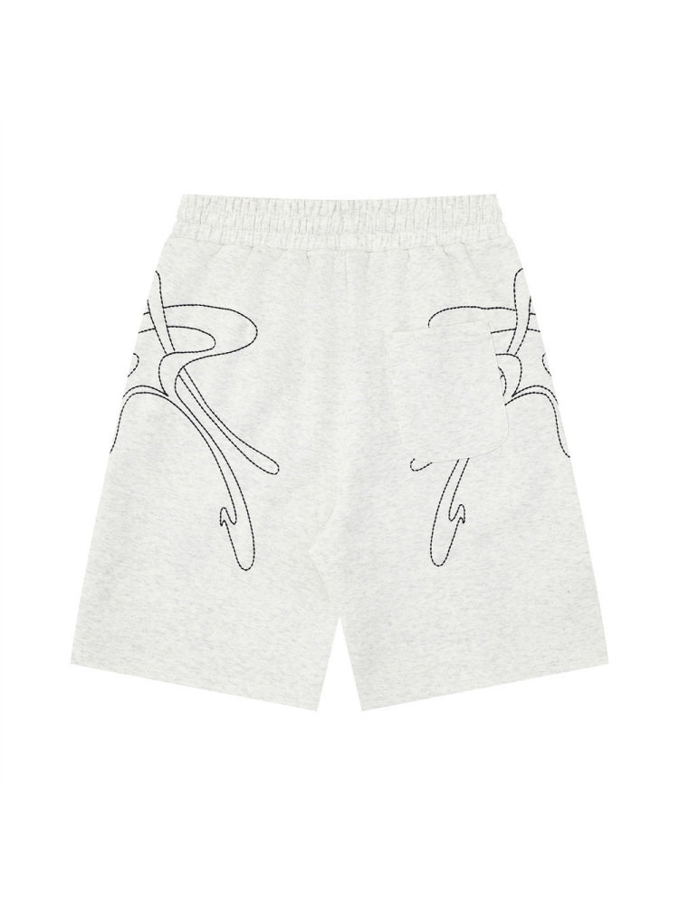 Line Embroidery Loose-fit Vibe Five Points Shorts