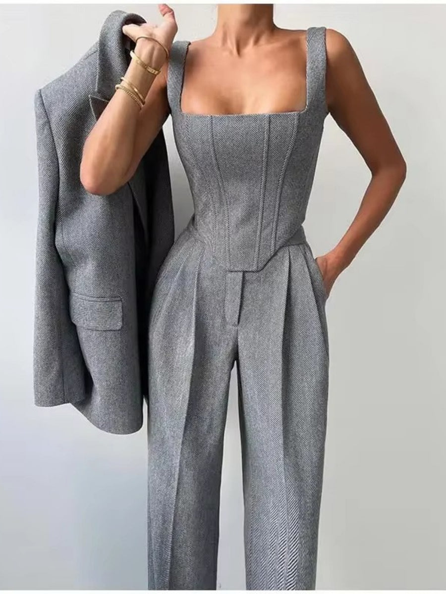 Women's Suit Jacket, Overcoat, Trousers Multi-piece Sets