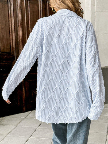 Women's Lace Blue Studded Shirt