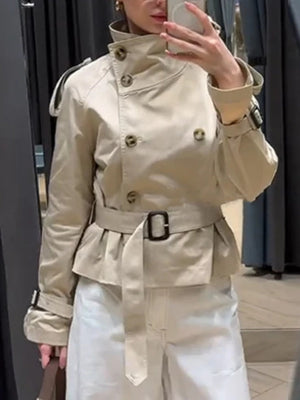 Commuting Loose Turtleneck Single-breasted Commuting Coat Trench Coats