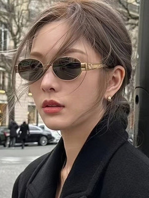 Metal Retro Oval Sunglasses