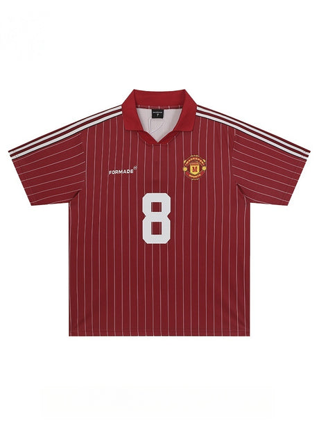 Retro Football Stripes Polo Shirt