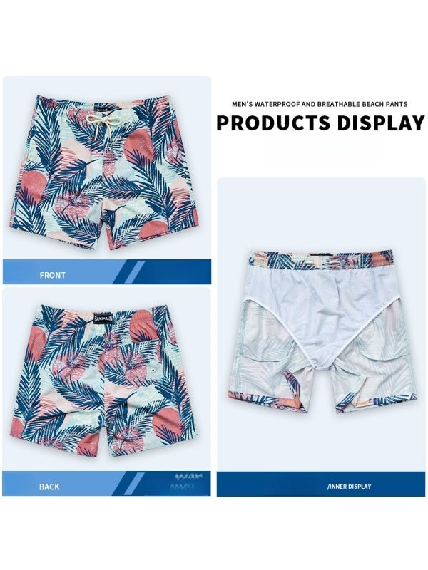Printed Loose-fit Quick-drying Beach Shorts