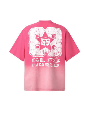 T-Shirts mit Smiley-Gesicht und Farbverlauf aus Wasserwäsche