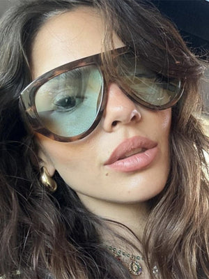 Large-framed Leopard-print Aviary-shaped Sunglasses