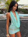 Sexy Sleeveless Halter Neck Short Dress That Reveals Your Hips