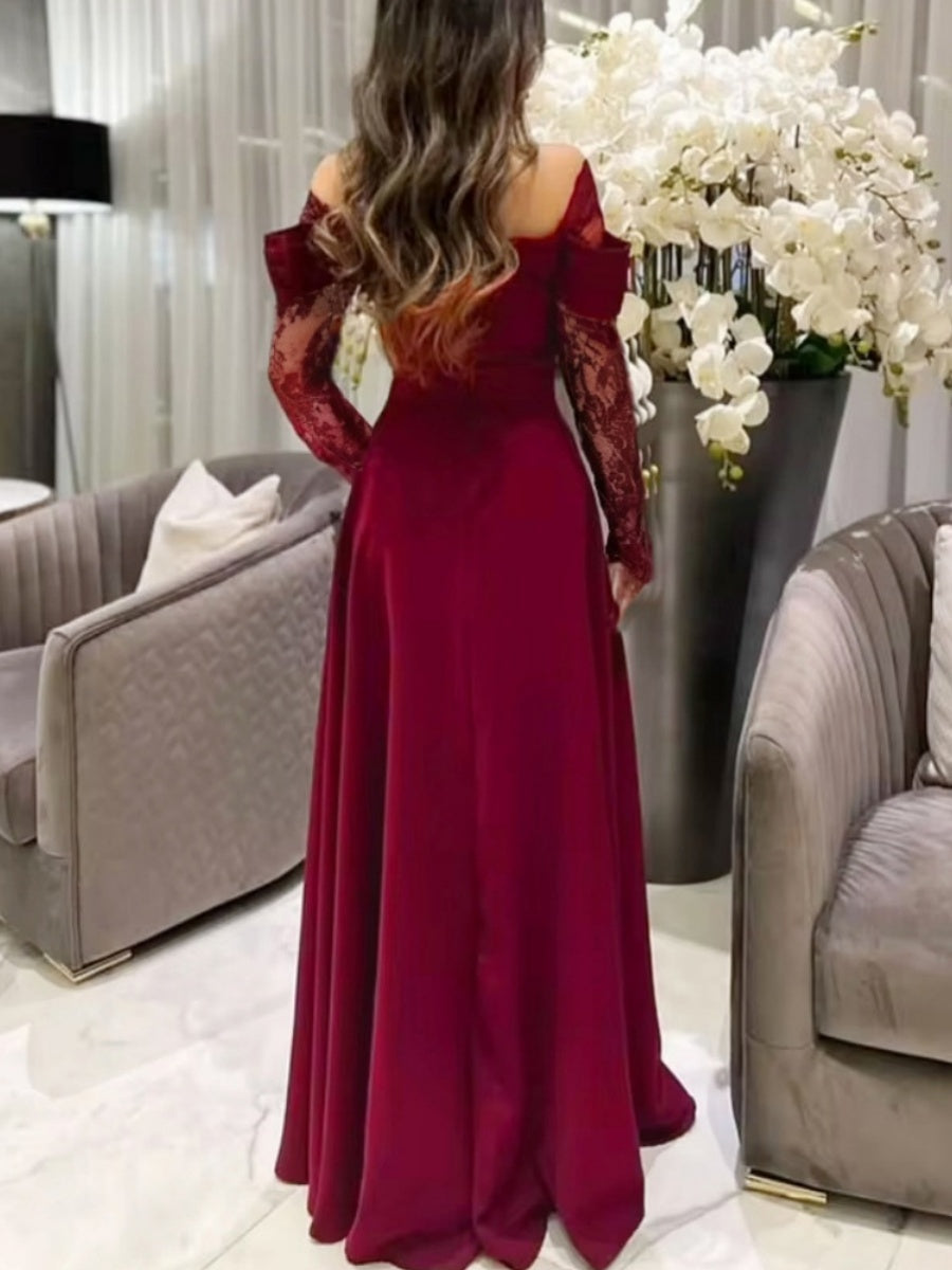 Robes maxi unies d'automne pour femmes Liber