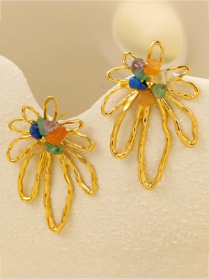 Colorful petal earrings