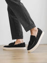 Color-blocked Tassel Slip-on Loafers