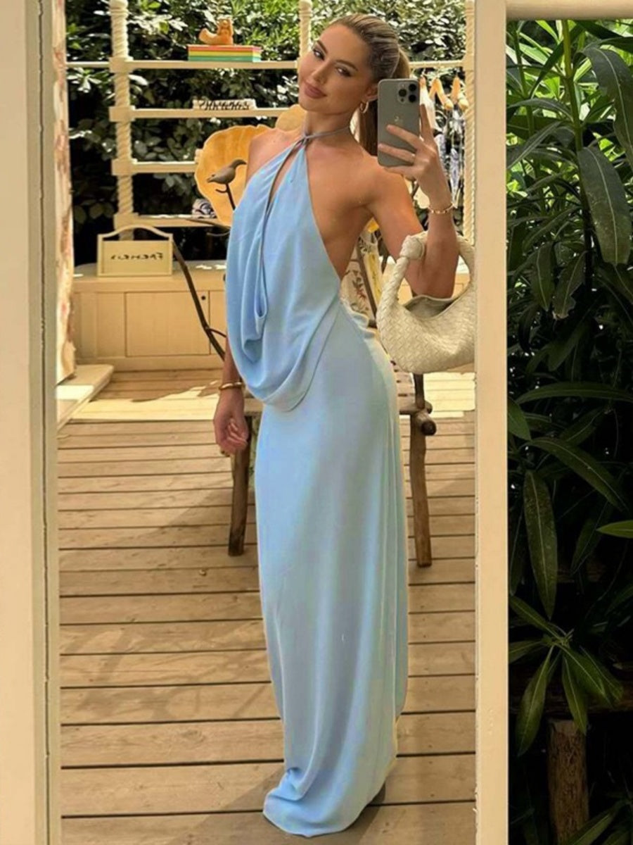Liber Autumn Women's Solid Color Maxi Dresses