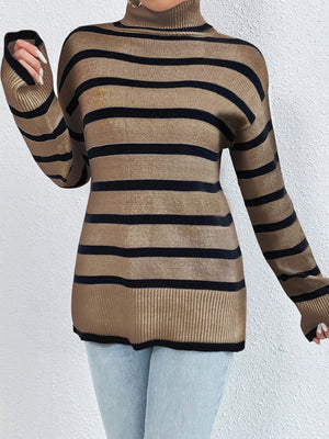 Streifen, kontrastierende Farben, überschnittene Schultern, lockere Pullover