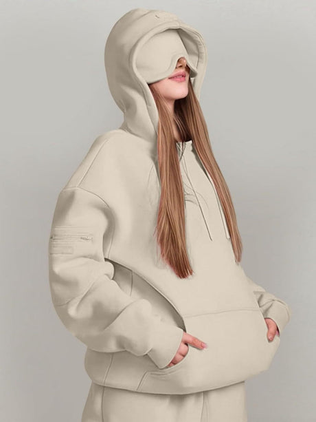 Pocket Solid Color Hoodies