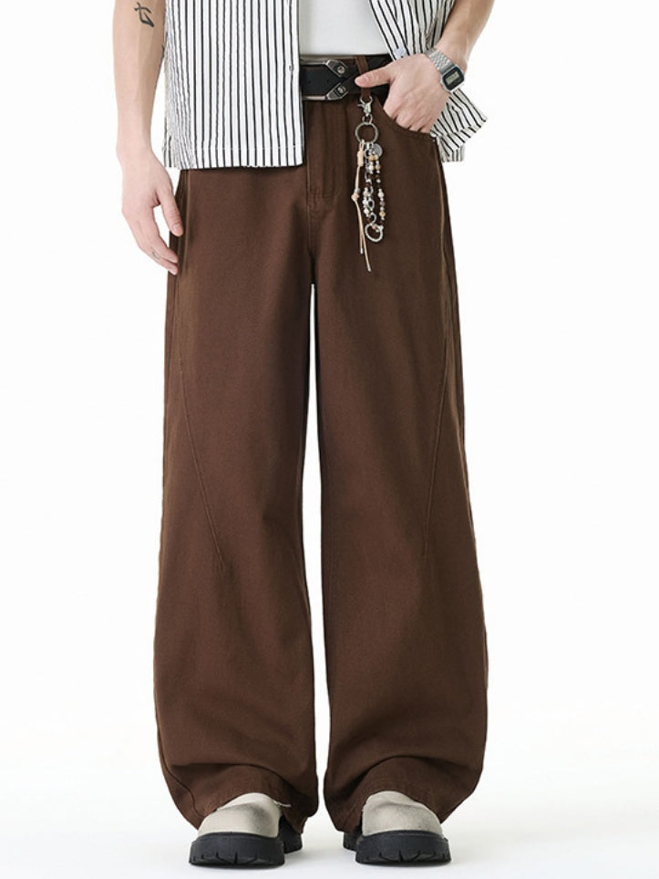 Versatile Straight-fit Wide-leg Pants