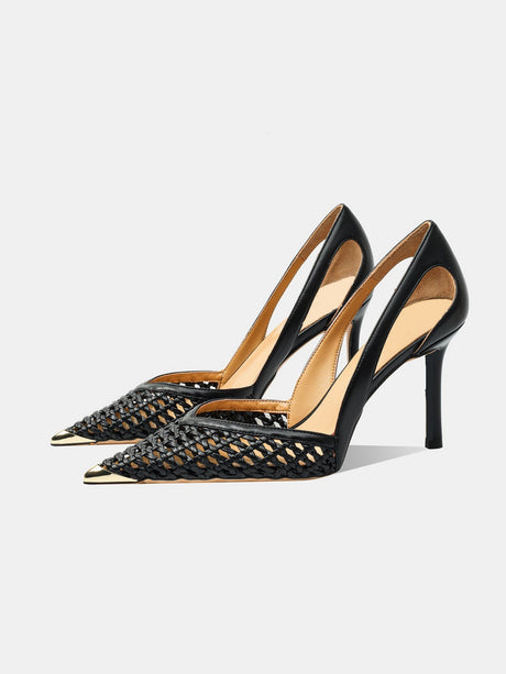 Woven Openwork High Heels