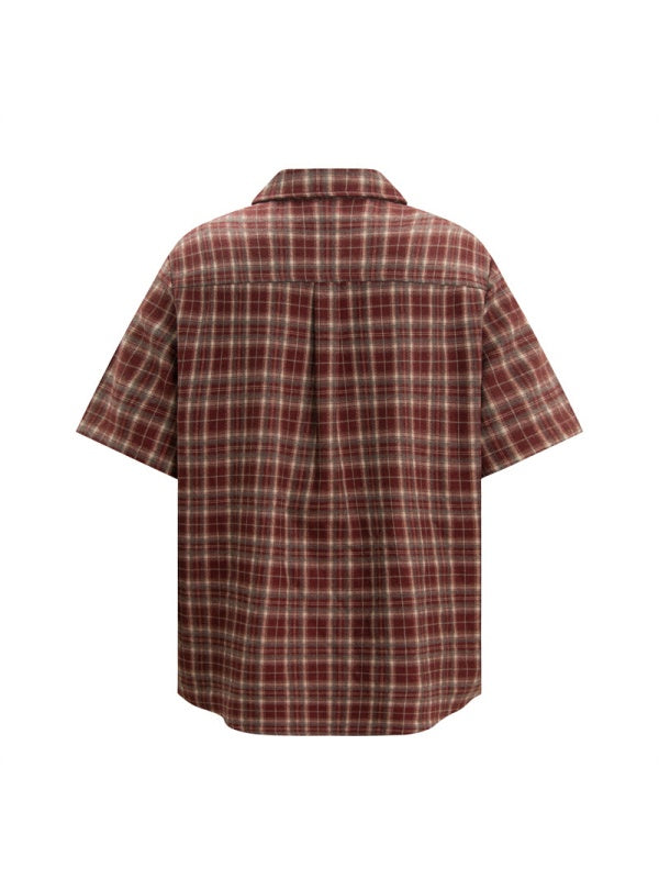 Plaid Layered-look Retro Shirts