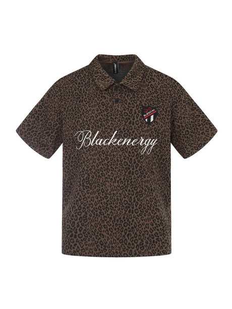 Leopard Print Vibe Letter Loose-fit POLO