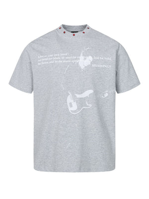 Quick-drying Rock Studs Printed T-shirt