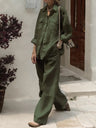 Long-sleeved Shirt And Loose-fitting Pants Two-piece Set
