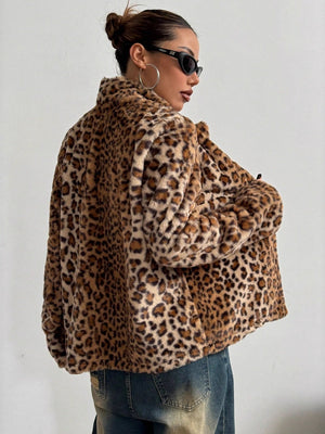 Leopard Fasten Lapel Blazers