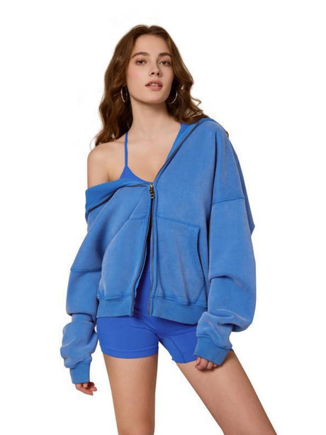 Pocket Solid Color Thick Zipper Sports Hoodies