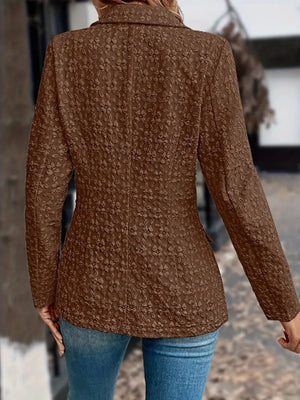 3D Fabrics Solid Color Double-breasted Jackets
